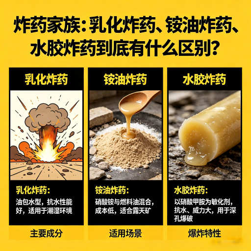 宁德炸药家族：乳化炸药、铵油炸药、水胶炸药到底有什么区别？